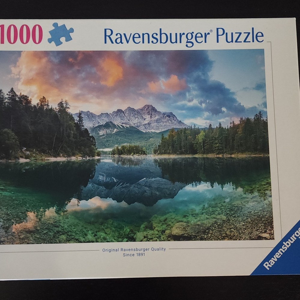 Ravensburger Puzzle Box Featuring Blue and White Packaging with Photo Detail